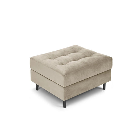 Aspen Pouf aus Samt in Dunkelbeige (Salvador 2), 60x70x46 cm von Cosmopolitan Design – Bild 1