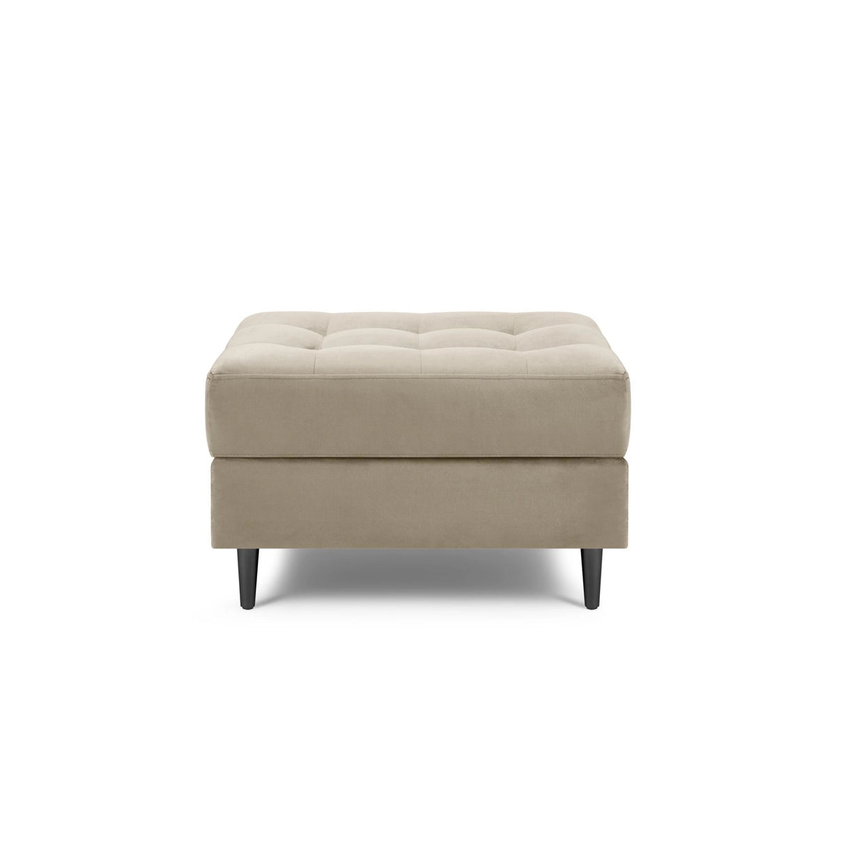 Aspen Pouf aus Samt in Dunkelbeige (Salvador 2), 60x70x46 cm von Cosmopolitan Design – Bild 2