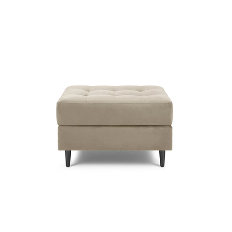 Aspen Pouf aus Samt in Dunkelbeige (Salvador 2), 60x70x46 cm von Cosmopolitan Design – Bild 2