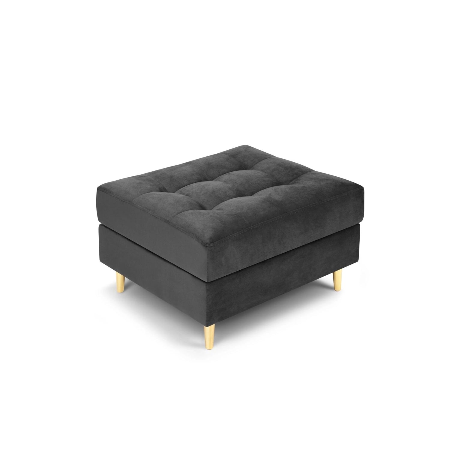 Aspen Pouf aus Samt in Dunkelgrau (Salvador 18), 60x70x46 cm von Cosmopolitan Design – Bild 1