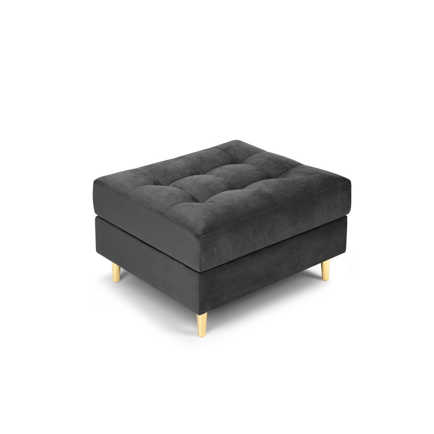 Aspen Pouf aus Samt in Dunkelgrau (Salvador 18), 60x70x46 cm von Cosmopolitan Design – Bild 1