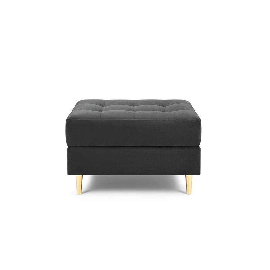 Aspen Pouf aus Samt in Dunkelgrau (Salvador 18), 60x70x46 cm von Cosmopolitan Design – Bild 2