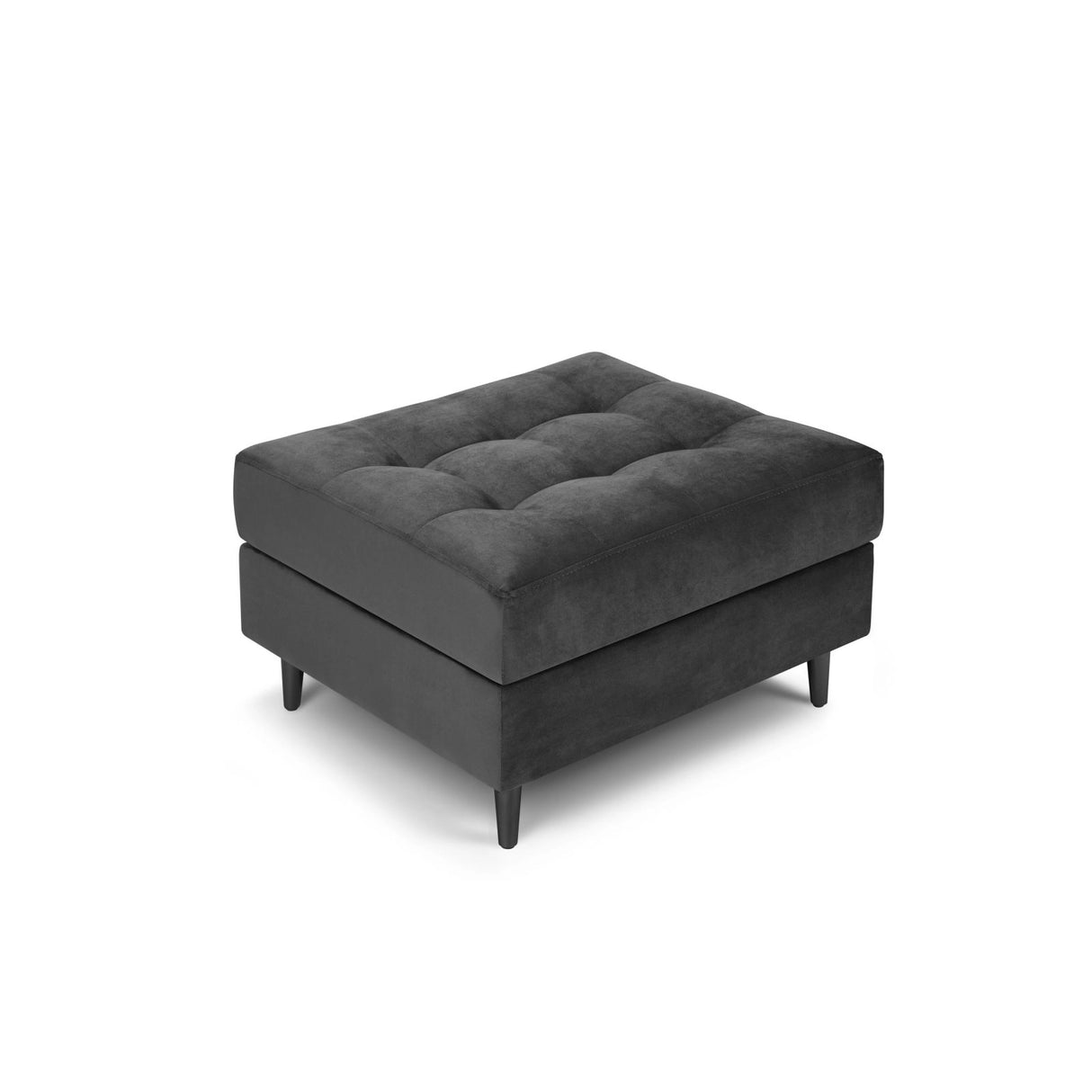 Aspen Pouf aus Samt in Dunkelgrau (Salvador 18), 60x70x46 cm von Cosmopolitan Design – Bild 1