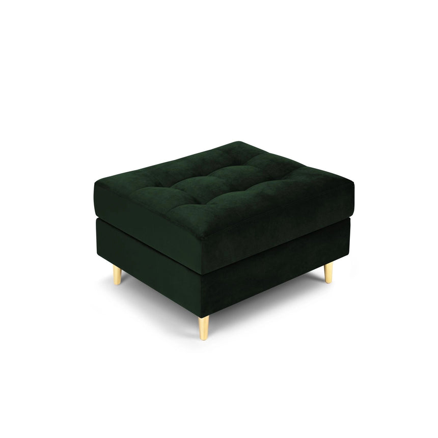 Aspen Pouf aus Samt in Flaschengrün (Salvador 7), 60x70x46 cm von Cosmopolitan Design – Bild 1