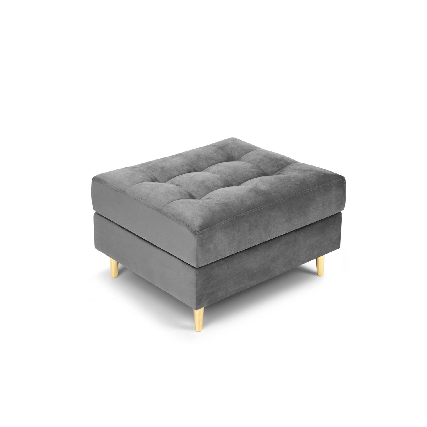 Aspen Pouf aus Samt in Grau (Salvador 17), 60x70x46 cm von Cosmopolitan Design – Bild 1