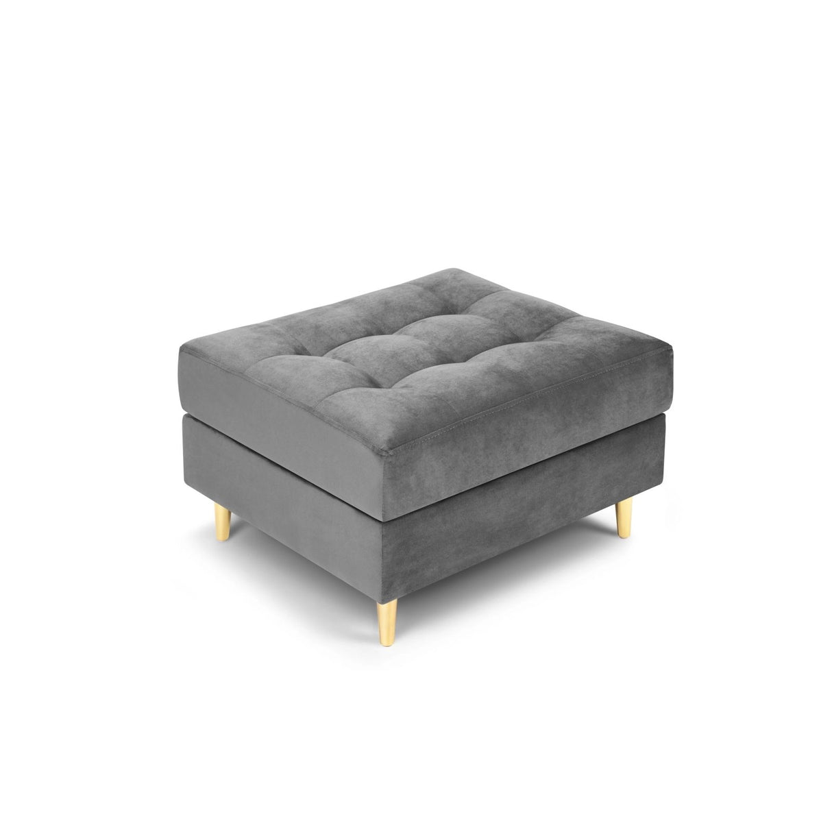Aspen Pouf aus Samt in Grau (Salvador 17), 60x70x46 cm von Cosmopolitan Design – Bild 1