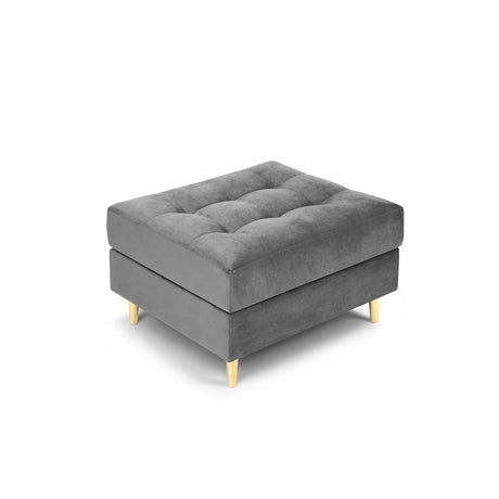Aspen Pouf aus Samt in Grau (Salvador 17), 60x70x46 cm von Cosmopolitan Design – Bild 1