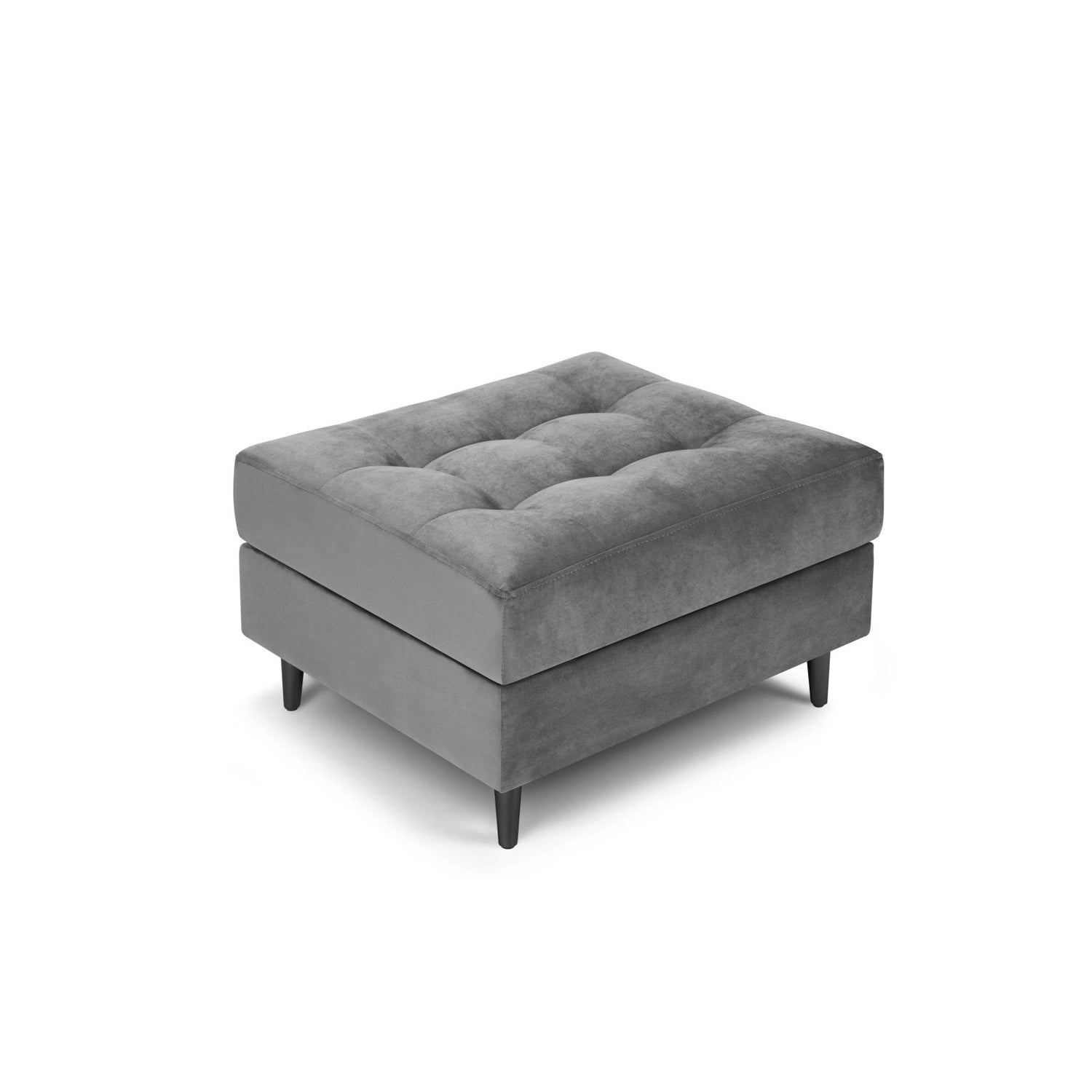 Aspen Pouf aus Samt in Grau (Salvador 17), 60x70x46 cm von Cosmopolitan Design – Bild 1