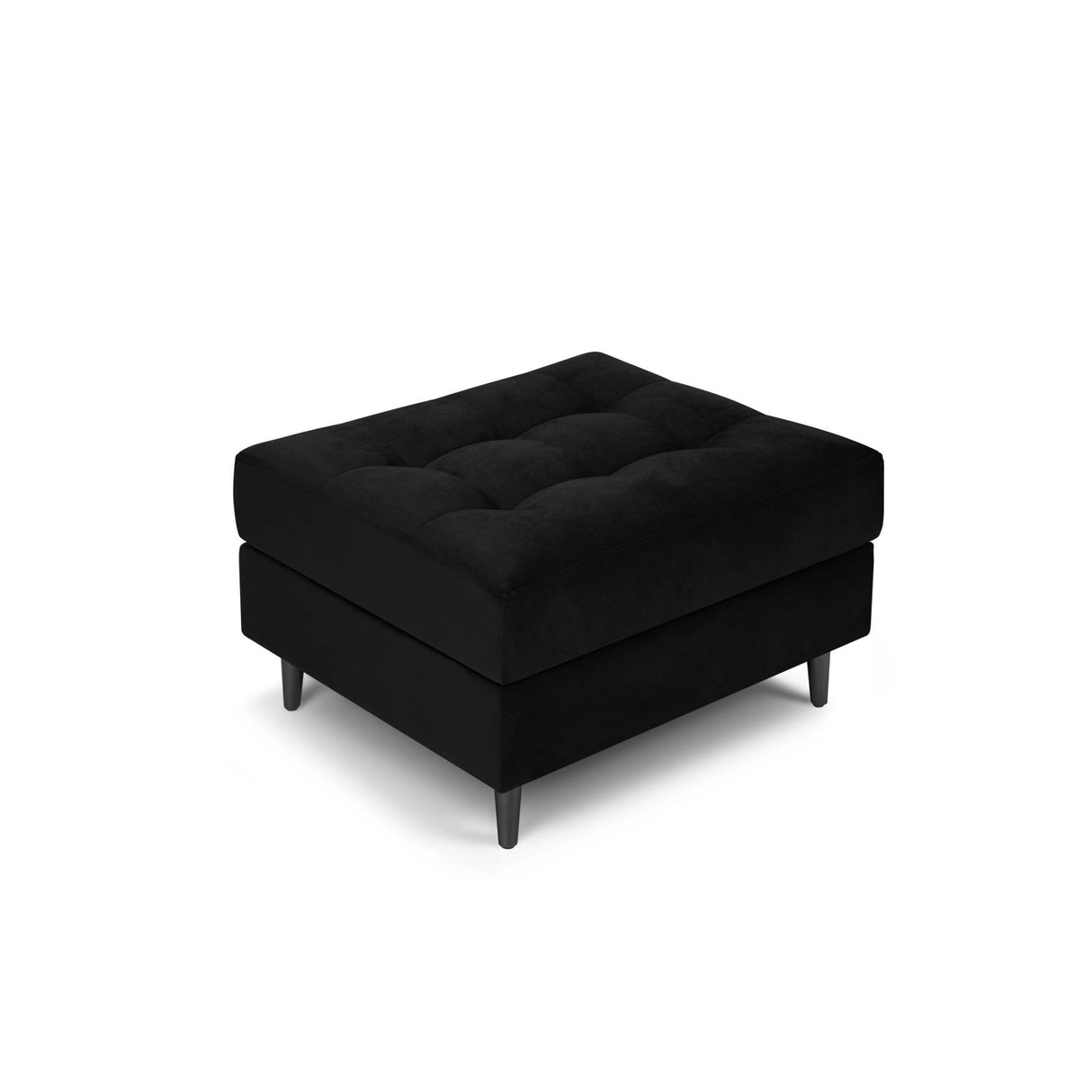 Aspen Pouf aus Samt in Schwarz (Salvador 19), 60x70x46 cm von Cosmopolitan Design – Bild 1
