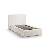 Asti Bett mit Kopfteil und Stauraum, aus Chenille (PeHa02) in Leichtes Beige, 90x200 cm von Cosmopolitan Design – Bild 4
