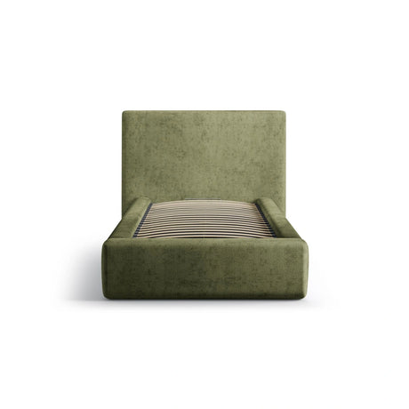 Asti Bett mit Kopfteil und Stauraum, aus Chenille (PeHa39) in Grün, 90x200 cm von Cosmopolitan Design – Bild 3