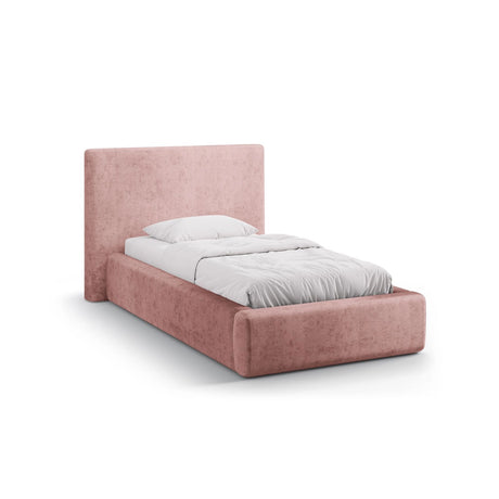 Asti Bett mit Kopfteil und Stauraum, aus Chenille (PeHa63) in Rosa, 90x200 cm von Cosmopolitan Design – Bild 1
