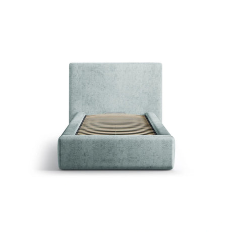 Asti Bett mit Kopfteil und Stauraum, aus Chenille (PeHa72) in Hellblau, 90x200 cm von Cosmopolitan Design – Bild 3