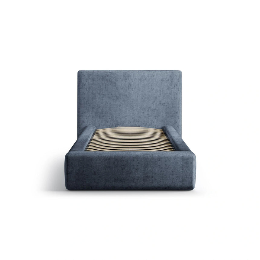 Asti Bett mit Kopfteil und Stauraum, aus Chenille (PeHa77) in Dunkelblau, 90x200 cm von Cosmopolitan Design – Bild 3