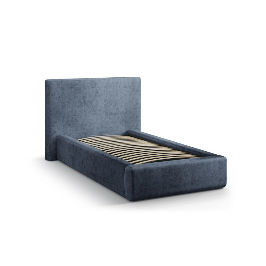 Asti Bett mit Kopfteil und Stauraum, aus Chenille (PeHa77) in Dunkelblau, 90x200 cm von Cosmopolitan Design – Bild 4