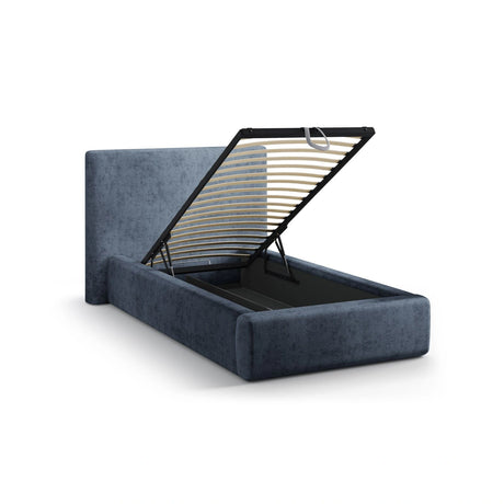 Asti Bett mit Kopfteil und Stauraum, aus Chenille (PeHa77) in Dunkelblau, 90x200 cm von Cosmopolitan Design – Bild 5