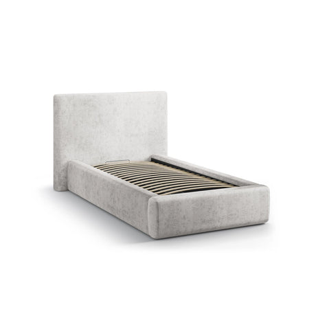 Asti Bett mit Kopfteil und Stauraum, aus Chenille (PeHa80) in Hellgrau, 90x200 cm von Cosmopolitan Design – Bild 4