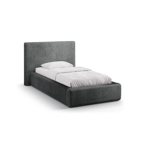 Asti Bett mit Kopfteil und Stauraum, aus Chenille (PeHa90) in Dunkelgrau, 90x200 cm von Cosmopolitan Design – Bild 1