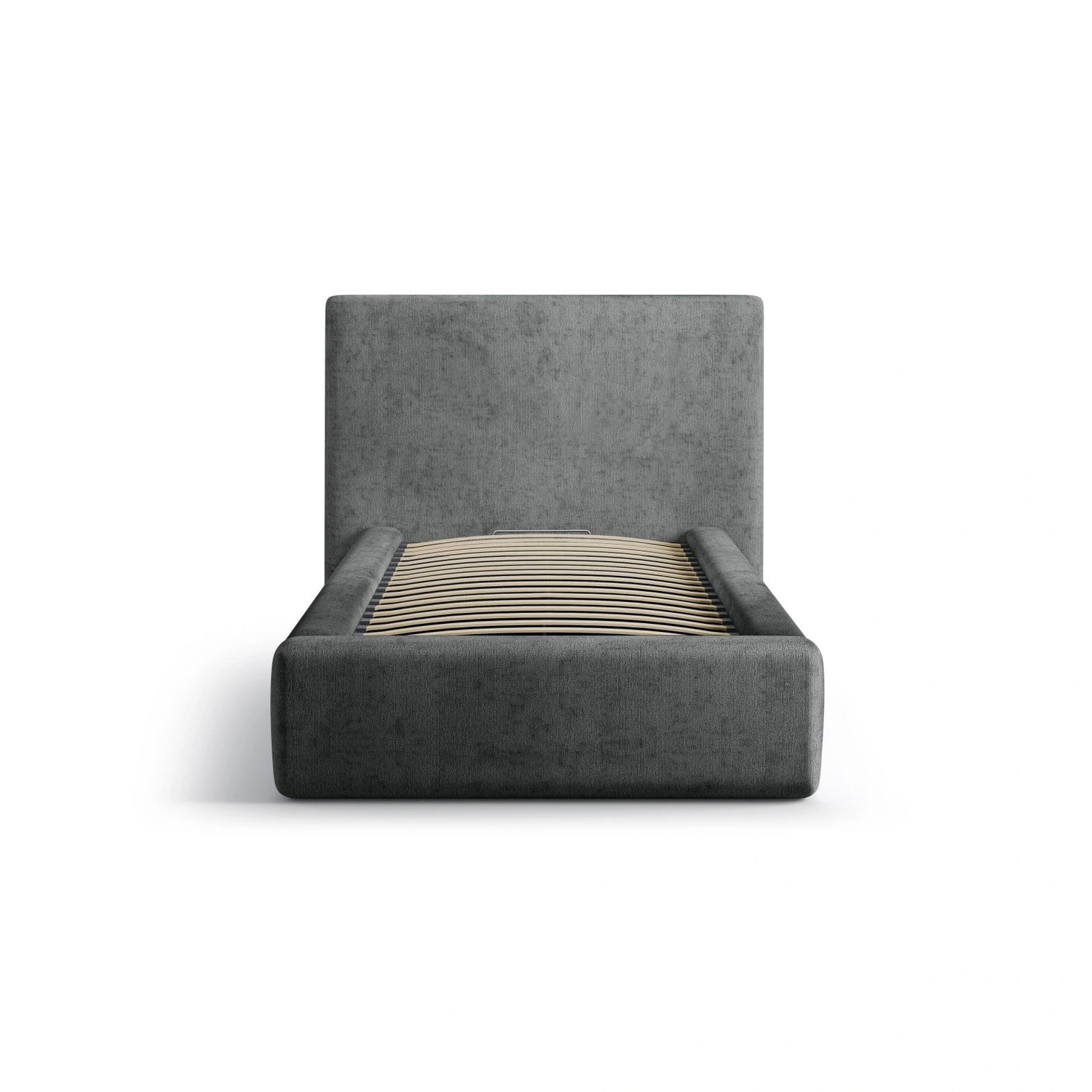 Asti Bett mit Kopfteil und Stauraum, aus Chenille (PeHa90) in Dunkelgrau, 90x200 cm von Cosmopolitan Design – Bild 3