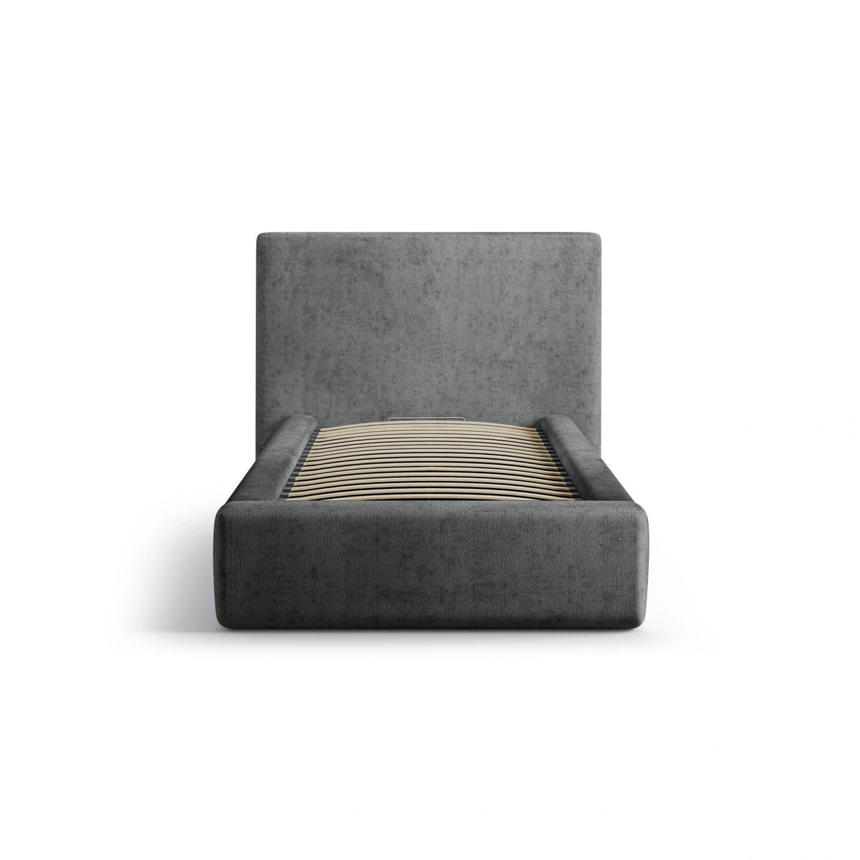 Asti Bett mit Kopfteil und Stauraum, aus Chenille (PeHa90) in Dunkelgrau, 90x200 cm von Cosmopolitan Design – Bild 3