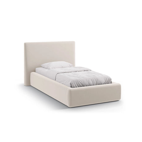 Asti Bett mit Kopfteil und Stauraum, aus Samt, Chenille oder Strukturstoff, 90x200 cm von Cosmopolitan Design – Bild 1