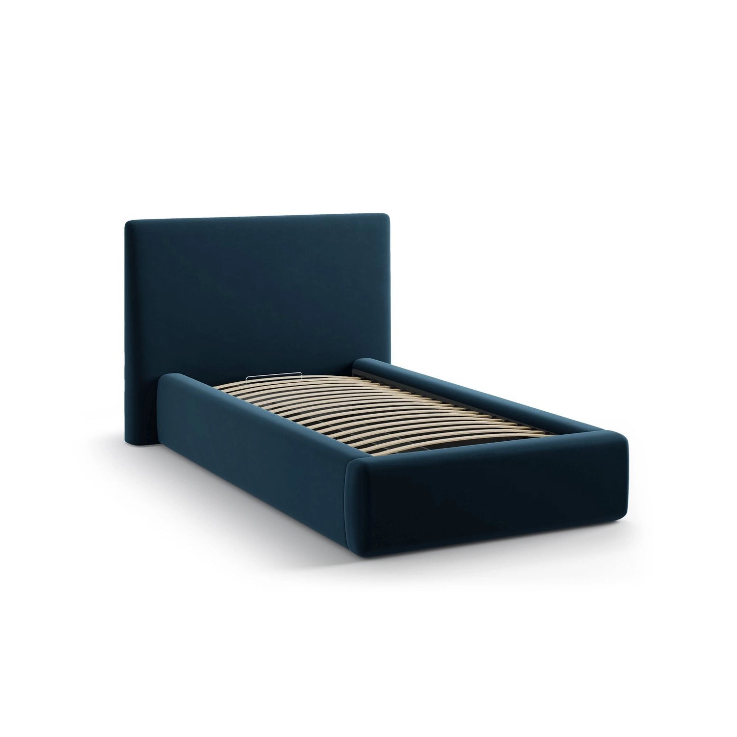 Asti Bett mit Kopfteil und Stauraum, aus Samt (Ma2211) in Marineblau, 90x200 cm von Cosmopolitan Design – Bild 4