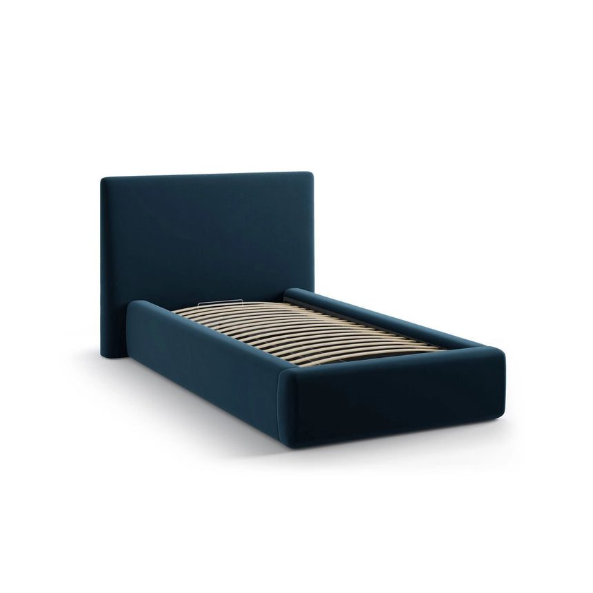 Asti Bett mit Kopfteil und Stauraum, aus Samt (Ma2211) in Marineblau, 90x200 cm von Cosmopolitan Design – Bild 4