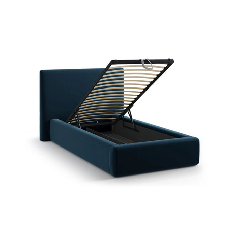 Asti Bett mit Kopfteil und Stauraum, aus Samt (Ma2211) in Marineblau, 90x200 cm von Cosmopolitan Design – Bild 5