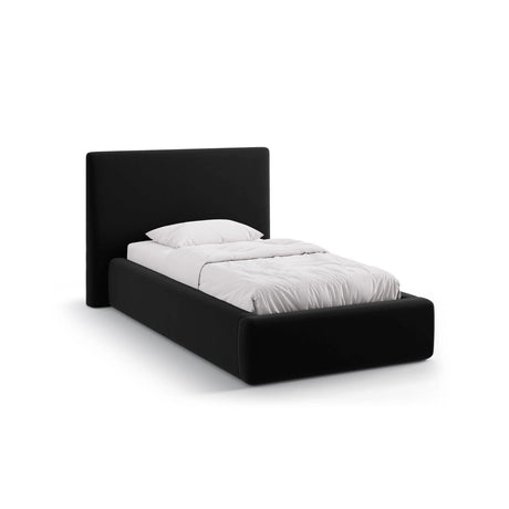 Asti Bett mit Kopfteil und Stauraum, aus Samt (Ma2219) in Schwarz, 90x200 cm von Cosmopolitan Design – Bild 1