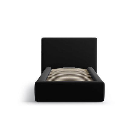 Asti Bett mit Kopfteil und Stauraum, aus Samt (Ma2219) in Schwarz, 90x200 cm von Cosmopolitan Design – Bild 3