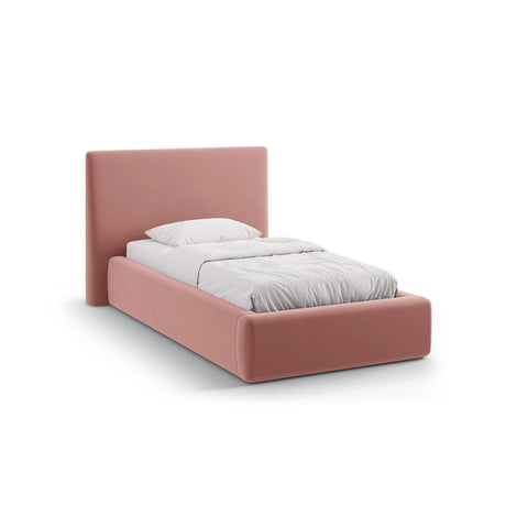 Asti Bett mit Kopfteil und Stauraum, aus Samt (Ma2257) in Rosa, 90x200 cm von Cosmopolitan Design – Bild 1
