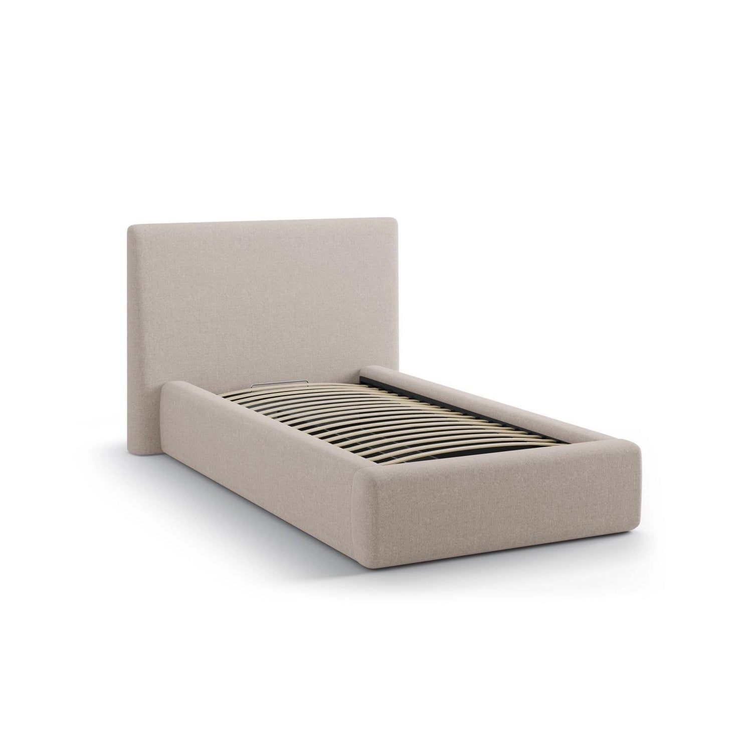 Asti Bett mit Kopfteil und Stauraum, aus Strukturierter Stoff (Mol11) in Cappuccino, 90x200 cm von Cosmopolitan Design – Bild 4