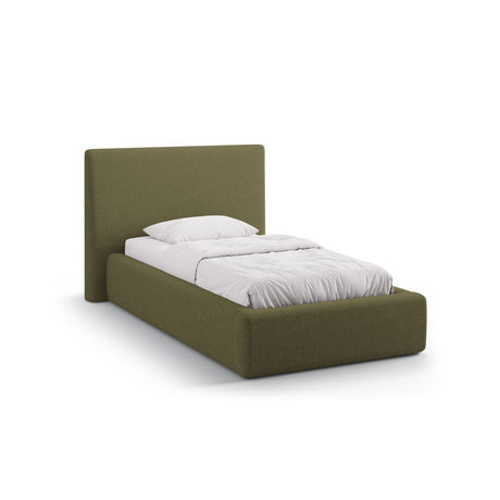 Asti Bett mit Kopfteil und Stauraum, aus Strukturierter Stoff (Mol38) in Grün, 90x200 cm von Cosmopolitan Design – Bild 1