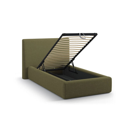 Asti Bett mit Kopfteil und Stauraum, aus Strukturierter Stoff (Mol38) in Grün, 90x200 cm von Cosmopolitan Design – Bild 5