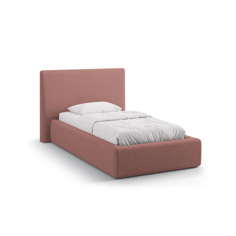 Asti Bett mit Kopfteil und Stauraum, aus Strukturierter Stoff (Mol63) in Dunkelrosa, 90x200 cm von Cosmopolitan Design – Bild 1