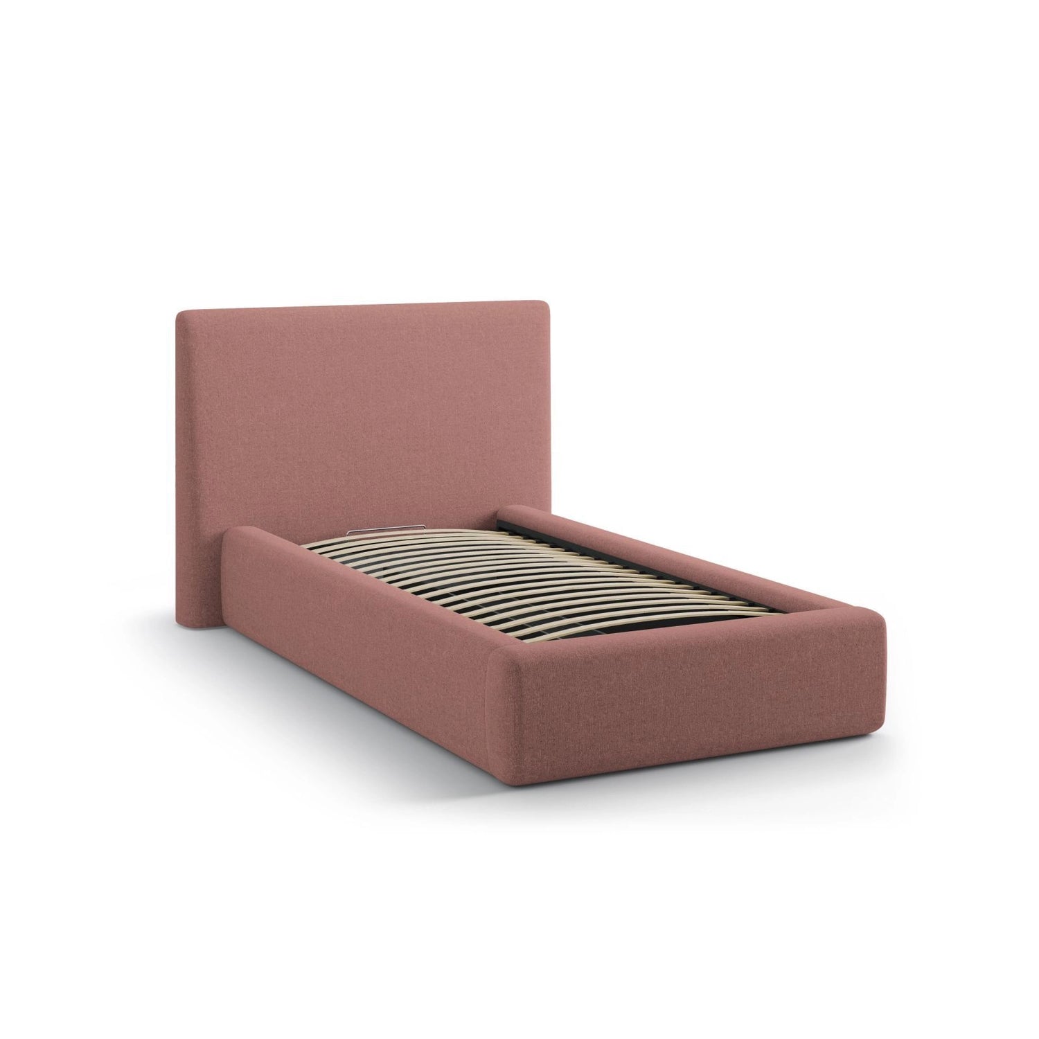 Asti Bett mit Kopfteil und Stauraum, aus Strukturierter Stoff (Mol63) in Dunkelrosa, 90x200 cm von Cosmopolitan Design – Bild 4