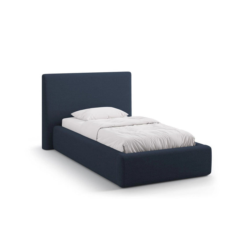 Asti Bett mit Kopfteil und Stauraum, aus Strukturierter Stoff (Mol79) in Königsblau, 90x200 cm von Cosmopolitan Design – Bild 1
