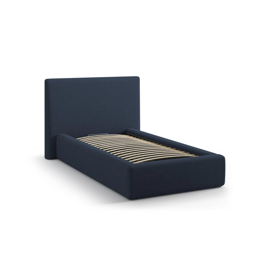 Asti Bett mit Kopfteil und Stauraum, aus Strukturierter Stoff (Mol79) in Königsblau, 90x200 cm von Cosmopolitan Design – Bild 4