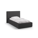Asti Bett mit Kopfteil und Stauraum, aus Strukturierter Stoff (Mol97) in Anthrazit, 90x200 cm von Cosmopolitan Design – Bild 1