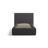 Asti Bett mit Kopfteil und Stauraum, aus Strukturierter Stoff (Mol97) in Anthrazit, 90x200 cm von Cosmopolitan Design – Bild 3