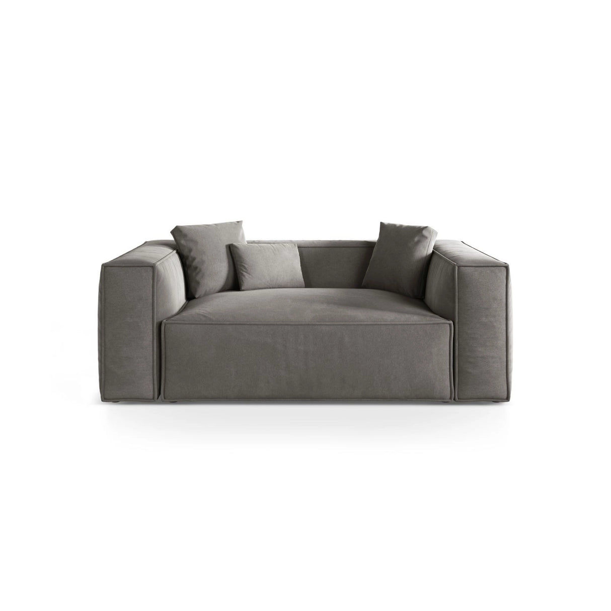 Aveiro 2-Sitzer Sofa aus Samt in Grau (Casino Stone), 180x118x86 cm von Cosmopolitan Design – Bild 1