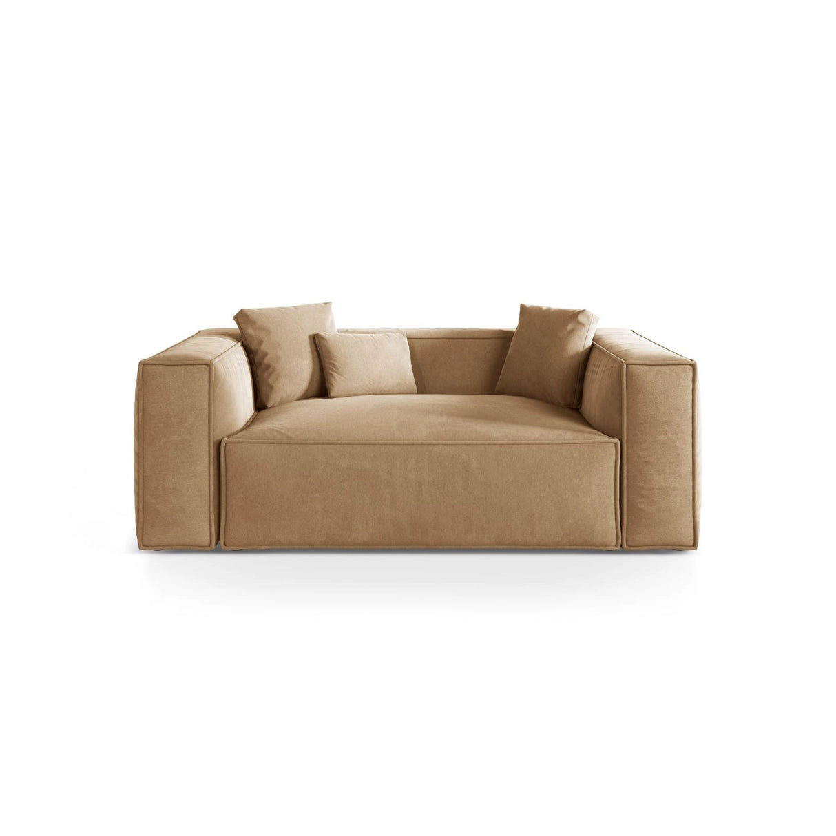 Aveiro 2-Sitzer Sofa aus Samt in Sand (Casino Lion), 180x118x86 cm von Cosmopolitan Design – Bild 1