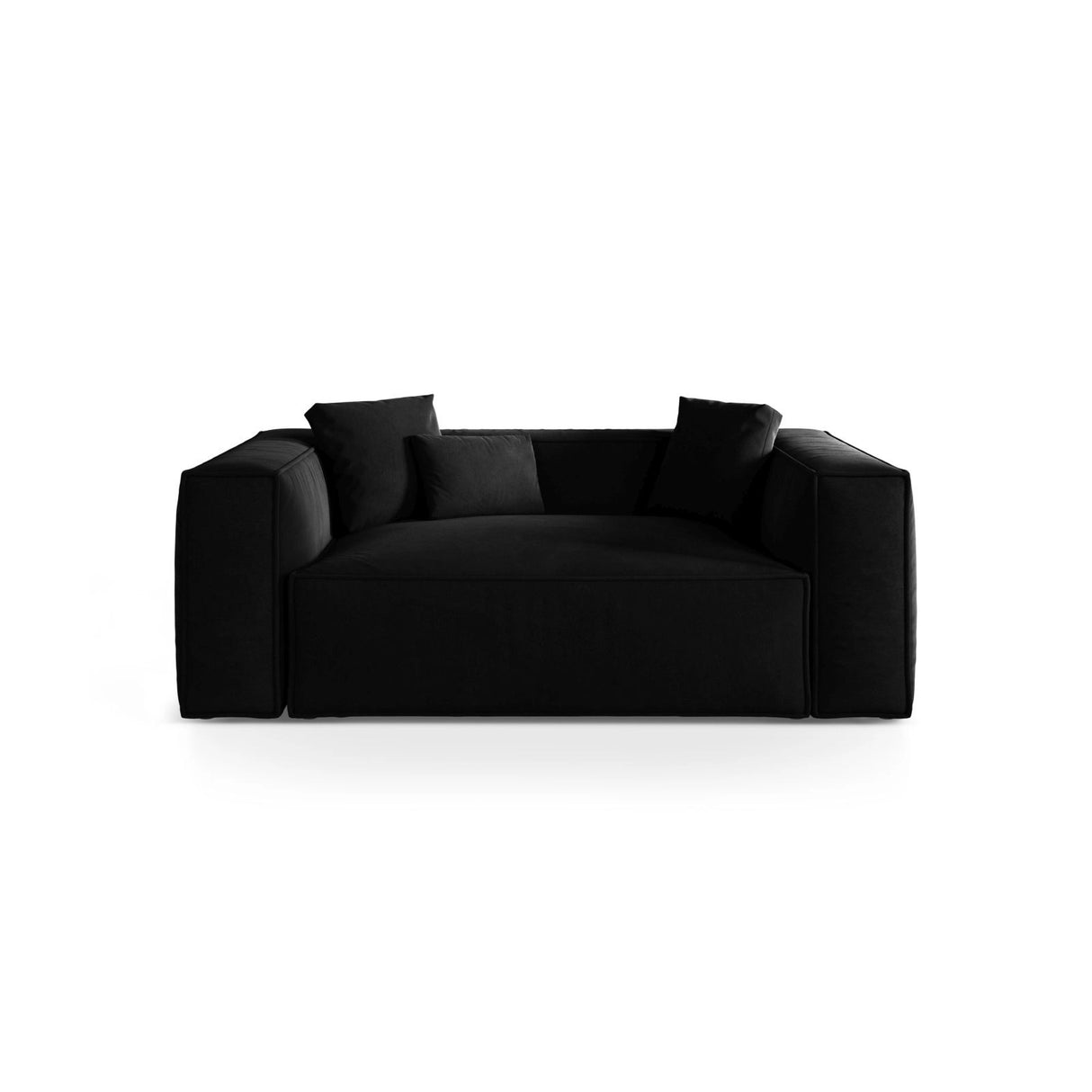 Aveiro 2-Sitzer Sofa aus Samt in Schwarz (Casino Black), 180x118x86 cm von Cosmopolitan Design – Bild 1