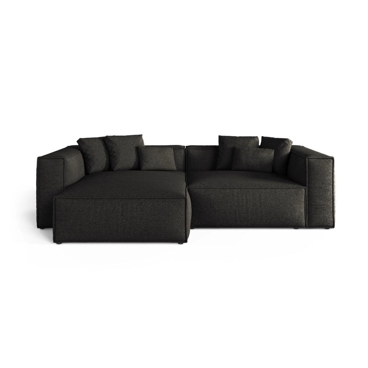 Aveiro 3-Sitzer Ecksofa, Linke Seite, aus Chenille in Anthrazit (Eden 21 Black), 254x167x86 cm von Cosmopolitan Design – Bild 1