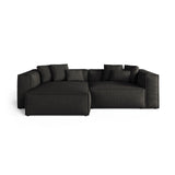 Aveiro 3-Sitzer Ecksofa, Linke Seite, aus Chenille in Anthrazit (Eden 21 Black), 254x167x86 cm von Cosmopolitan Design – Bild 1