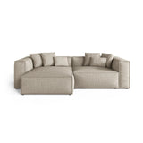 Aveiro 3-Sitzer Ecksofa, Linke Seite, aus Chenille in Dunkelbeige (Eden 4 Beige), 254x167x86 cm von Cosmopolitan Design – Bild 1