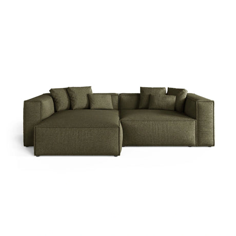 Aveiro 3-Sitzer Ecksofa, Linke Seite, aus Chenille in Grün (Eden 12 Olive), 254x167x86 cm von Cosmopolitan Design – Bild 1