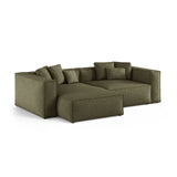 Aveiro 3-Sitzer Ecksofa, Linke Seite, aus Chenille in Grün (Eden 12 Olive), 254x167x86 cm von Cosmopolitan Design – Bild 2