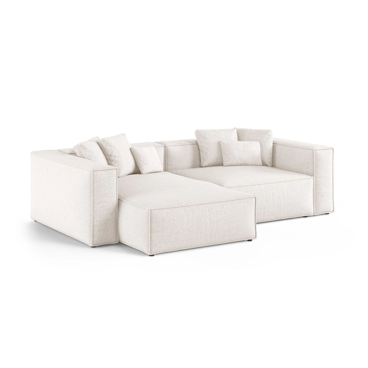 Aveiro 3-Sitzer Ecksofa, Linke Seite, aus Chenille in Hellbeige (Eden 2 Pearl), 254x167x86 cm von Cosmopolitan Design – Bild 2