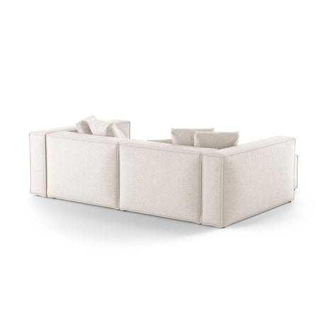 Aveiro 3-Sitzer Ecksofa, Linke Seite, aus Chenille in Hellbeige (Eden 2 Pearl), 254x167x86 cm von Cosmopolitan Design – Bild 3